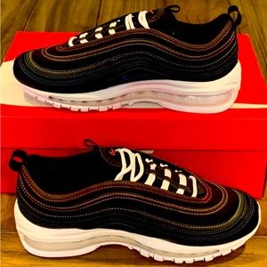 W Nike Air Max 97 ‘Black Rainbow’ Hyper Royal Shoes DJ5999-001 Women’s Sz 8.5